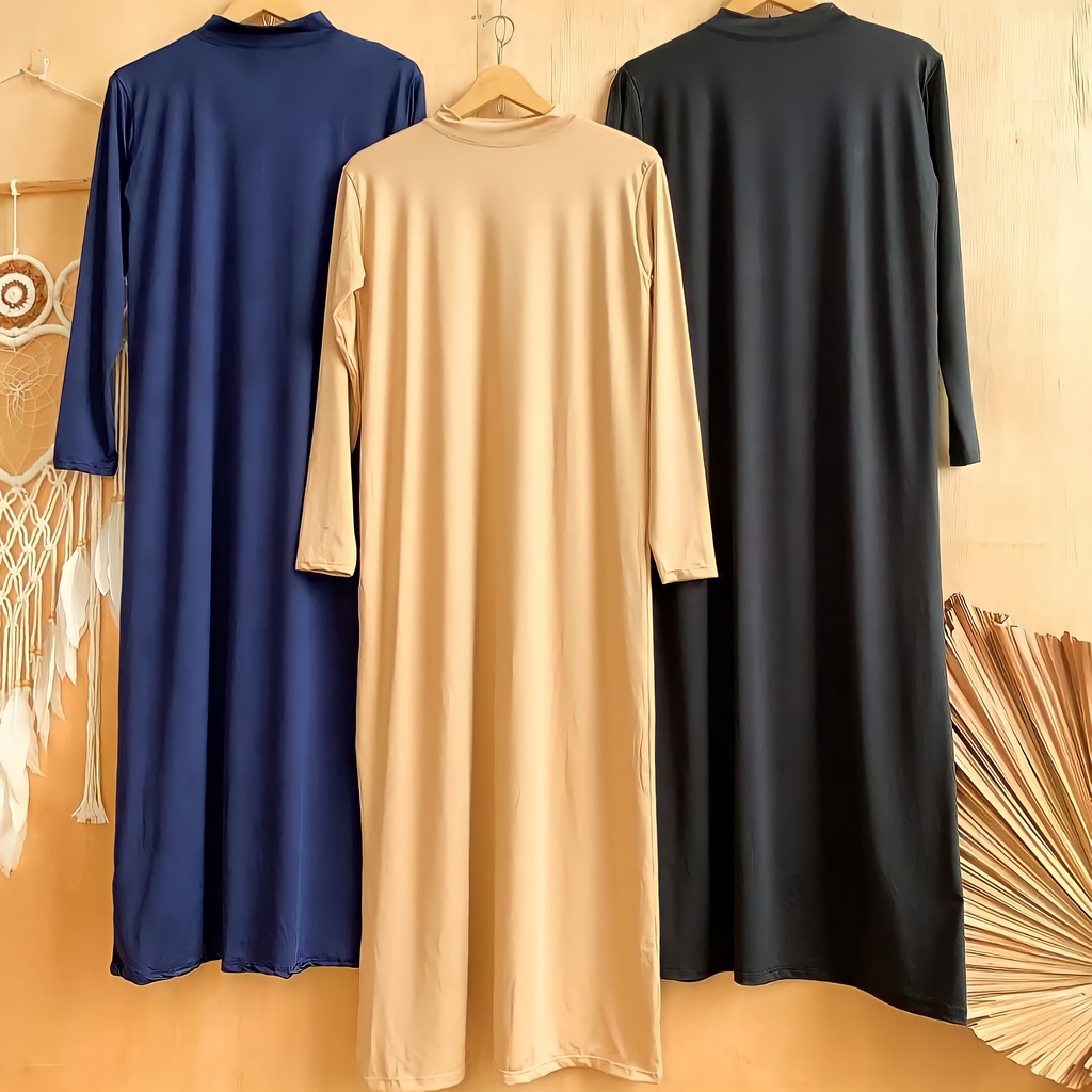 Baju Manset Inner Gamis Basic Polos Lengan Panjang Bahan Spandek Rayon Premium