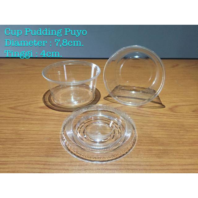 Cup Puding Puyo | Cup Puding Ukuran 130 ML | Cup Puyo Tutup Flat