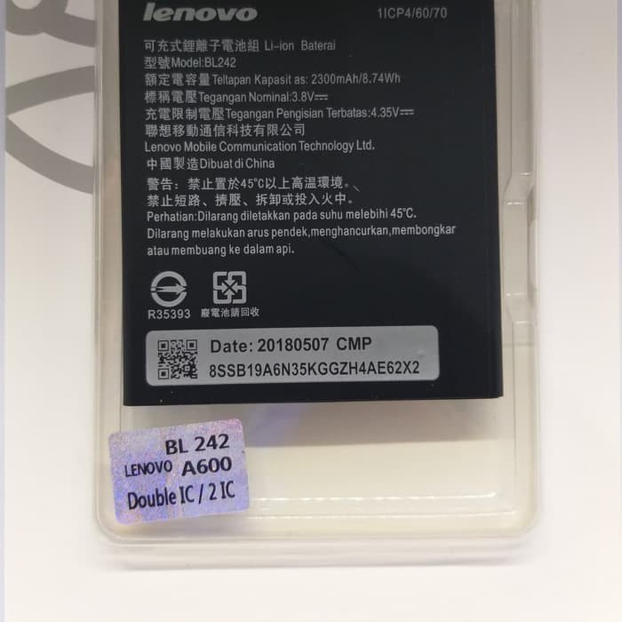 Baterai Batere Battery Lenovo BL242 / A6000 / A6600 / Vibe C Original