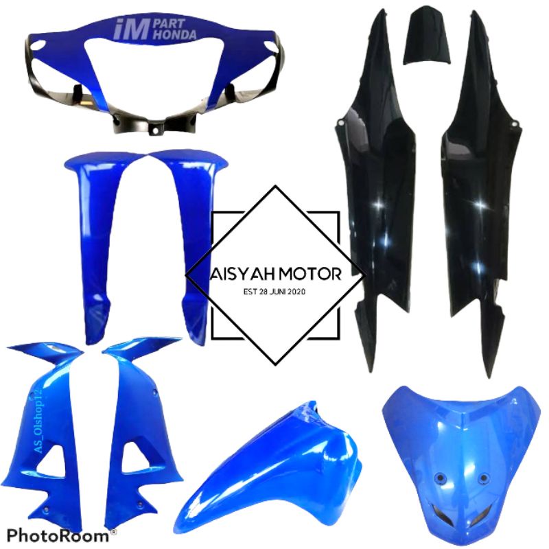 Full Bodi Honda Supra Fit New Tromol Warna Biru Hitam