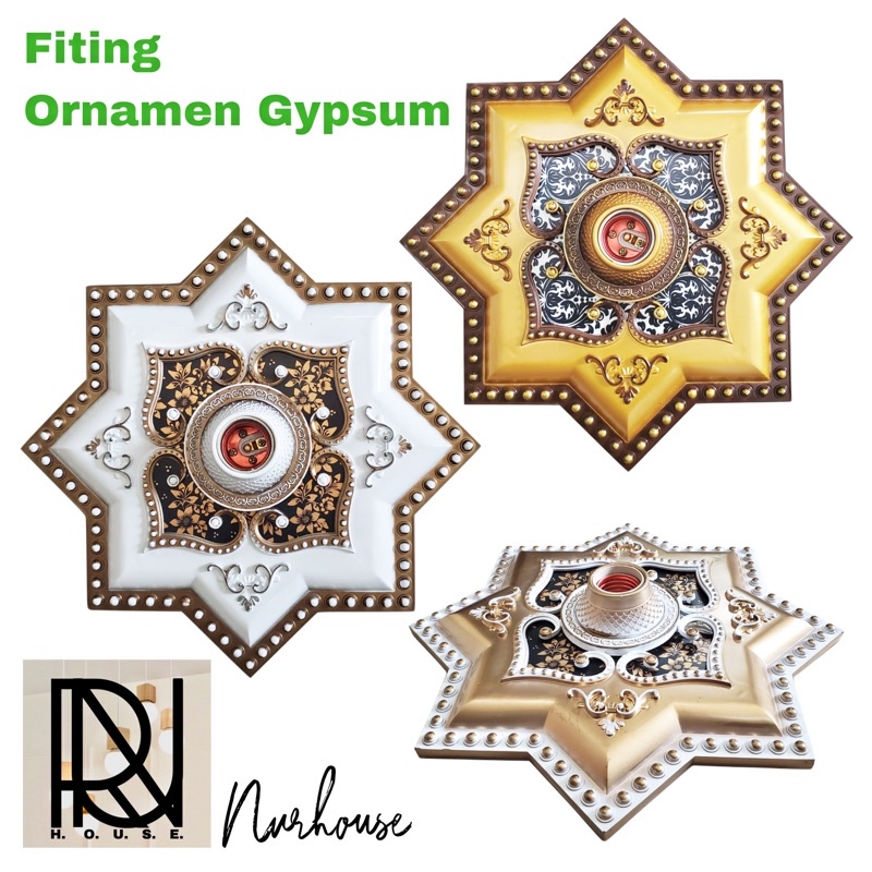 fiting hias plafon gypsum 30 cm ornamen gypsum fiting dekorasi plafon