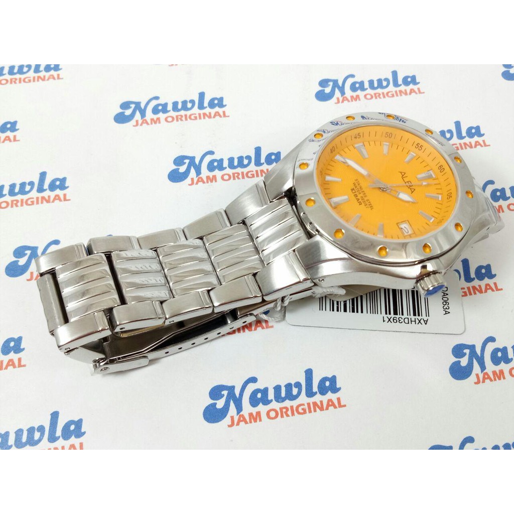 Alba AXHD39X1 Quartz Orange Dial Lumibrite - Jam Tangan Pria AXHD39