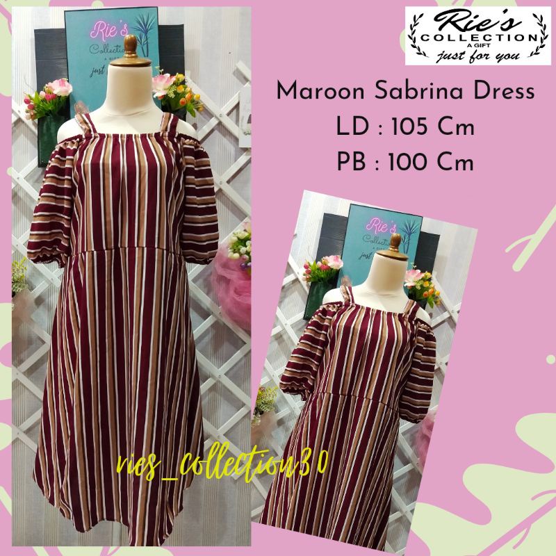 Maroon Sabrina Dress/Sabrina Dress/Dress Wanita/Casual Dress