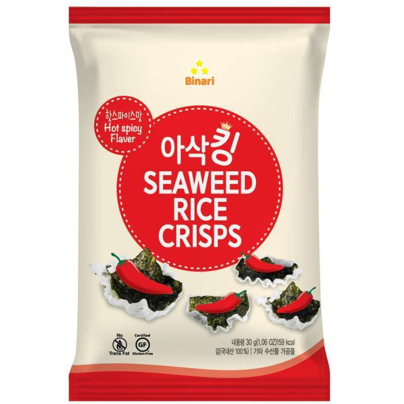 

Binari Seaweed Rice Crisps Korean Snack - Hot Spicy