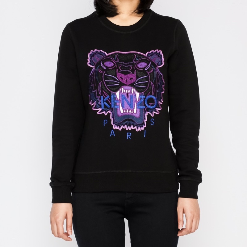 Ken. Tiger Crewneck Black Purple