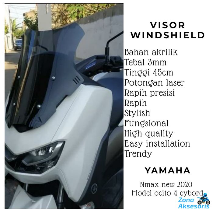 ORIGINAL Visor windshield yamaha Nmax new 2020 ocito 4 cyborg variasi nmax   mika kaca depan