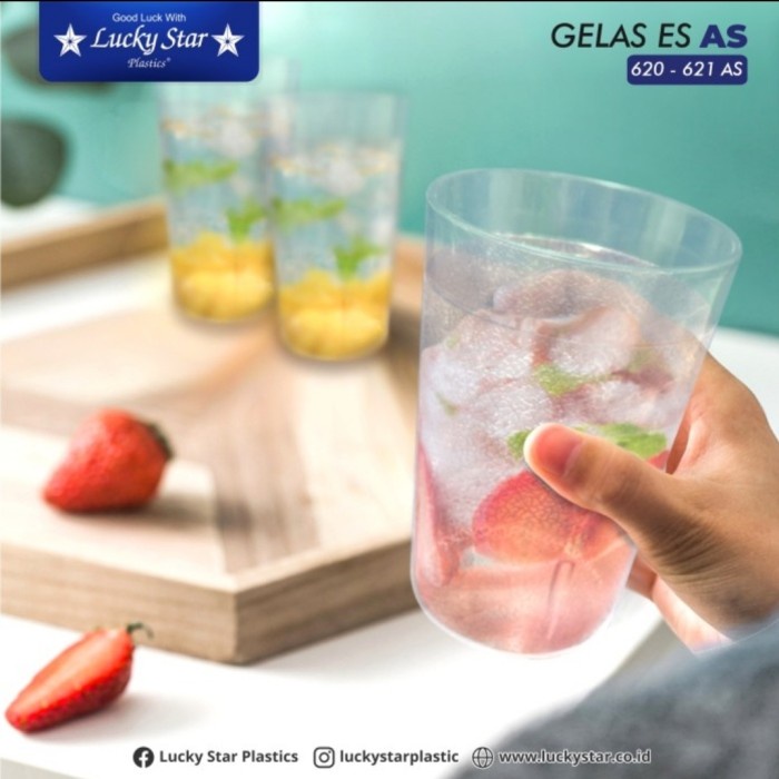 Gelas Es Anti Pecah L Transparan Large ShatterproofIce Glass Luckystar