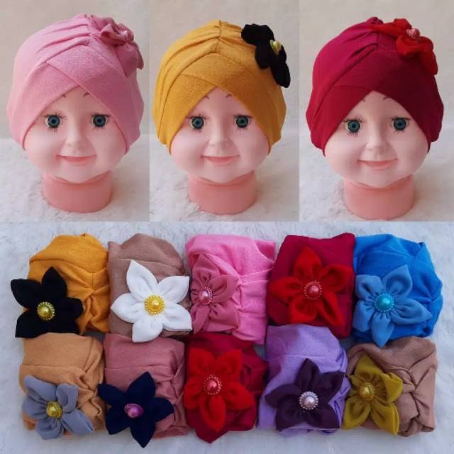 Turban Bayi Milea usia 0-3 th minimal order 5 pcs