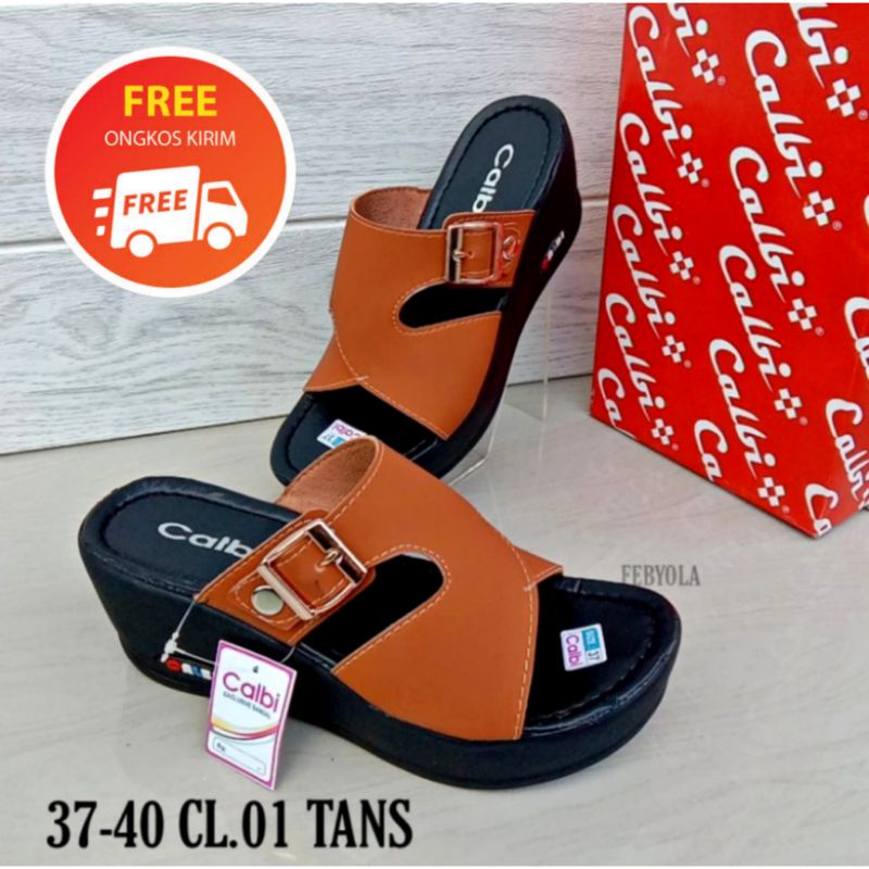 Sandal Wanita Calbi Terbaru-Sandal Wedges Wanita Kekinian-Sandal Pesta Ibu ibu Kondangan