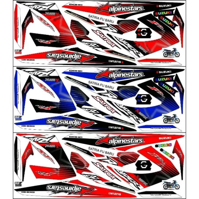 Striping Satria Fu / F 150 New Facelift 2013 2014 2015 Variasi Sticker Stiker Skotlet Motor Lis List