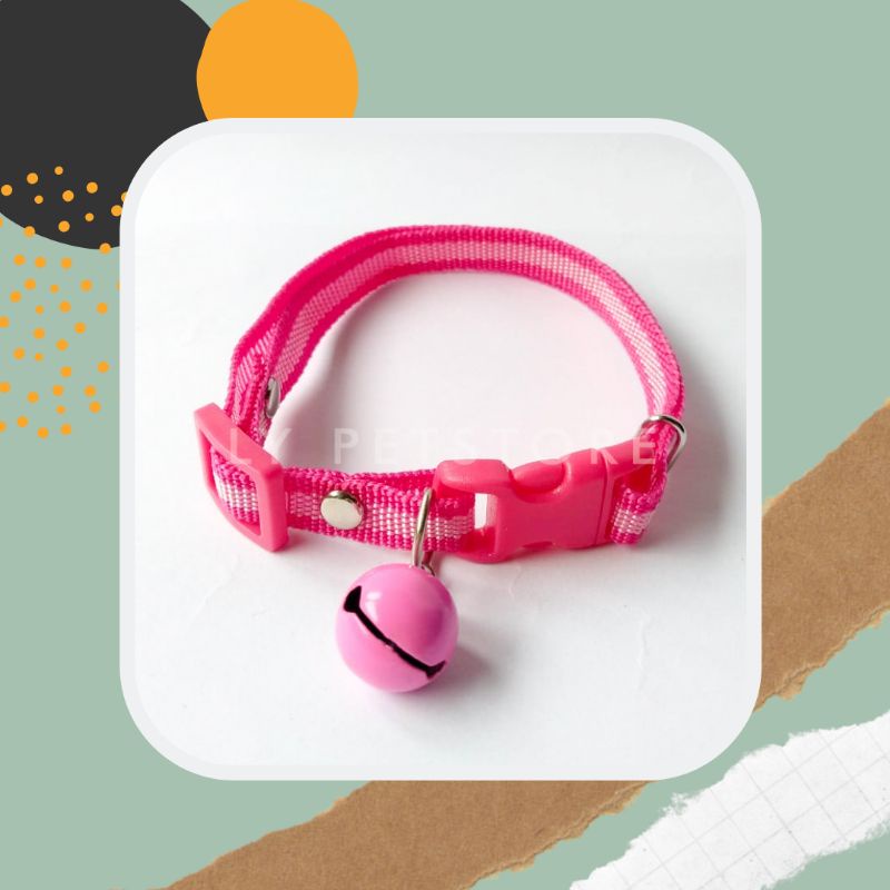 Kalung Kucing Lonceng Tali Webing Strip | ELYE STORE
