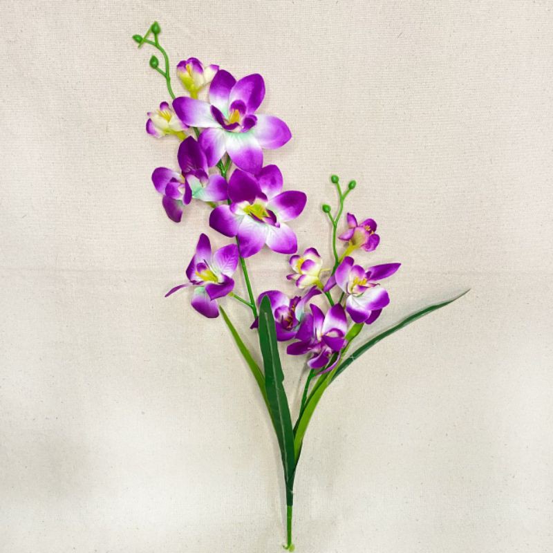 Bunga Anggrek Dendro (satuan) Bunga Artificial / Bunga Plastik / Bunga Dekorasi / Pernikahan-Ungu