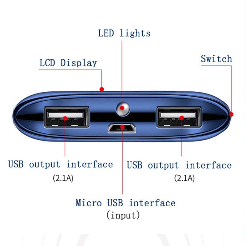 Power Bank 2 Port USB LED 30000mAh type C- Power bank murah bagus - Powerbank - Power bank Original - PB murah berkualitas - Casan Hp Cepat penuh - Charger fast charging - Aksesoris Handphone - Powerbank robot , Cas HP Cepat