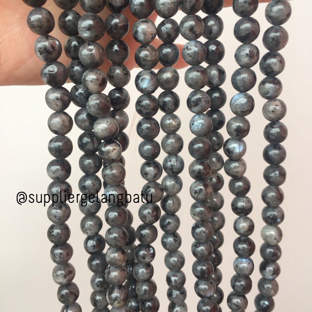 supplier batu abu labrador kilap 8mm labradorite bongkah akik natural