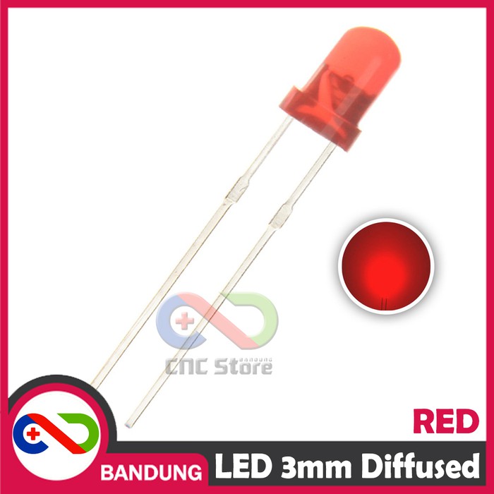 10PCS LED 3MM F3 SUPER BRIGHT RED MERAH DIFFUSED