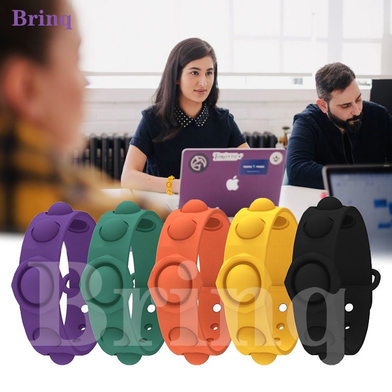 Silicone Push Bubble Portable Pop it Bracelet Dimples Bracelet Anti-stress Pressure Massage Decompression Soft and Simple Sensory Toy/Multicolor/Suitable for Children and Adult Girls