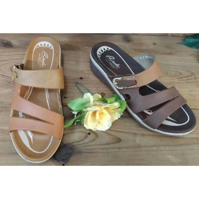 Sandal wanita Rindi orange/coklat