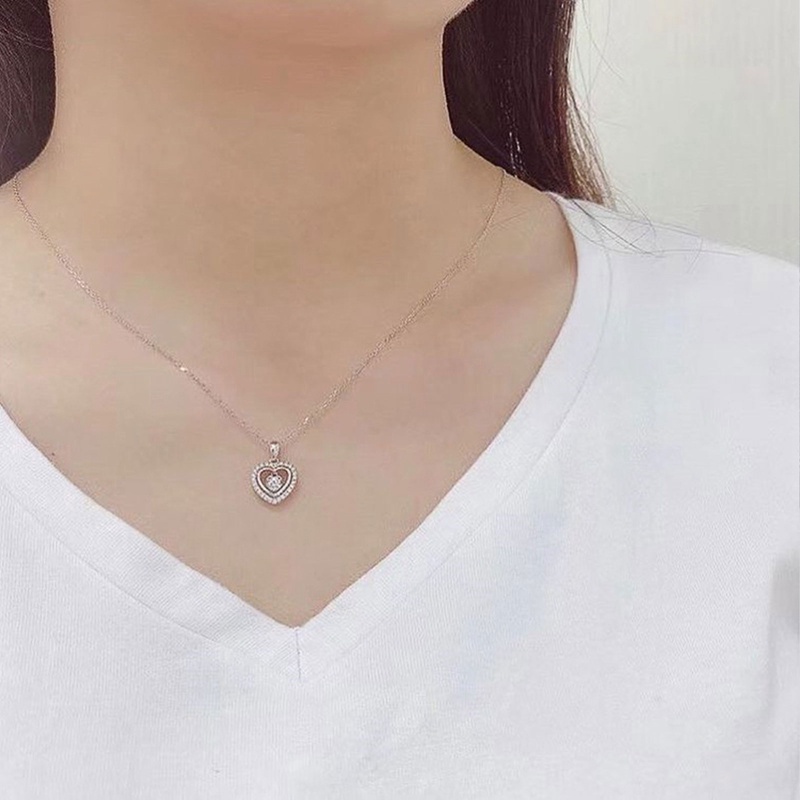 Kalung Dengan Liontin Bentuk Hati Model Hollow Out Untuk Wanita