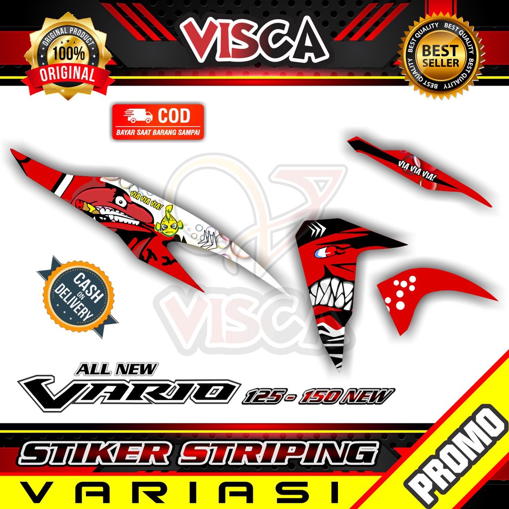 Striping Vario 125/150 New  -  Sticker Striping Variasi Lis Vario 125/150 New - Striping Hologram Va