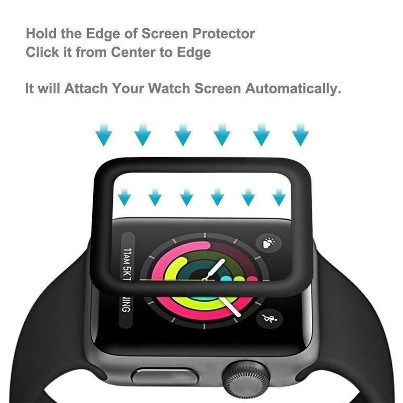 Pelindung Layar Tempered Glass Full Cover HD Curved Untuk Apple Watch Seri 7 6 5 4 3 2 1 se 45mm 41mm 40mm 42mm 38mm