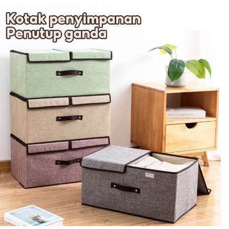 【GOGOMART】Storage Box Organizer Container / Kotak Penyimpanan Baju / Box Keranjang Penyimpanan Penutup Ganda - SB04