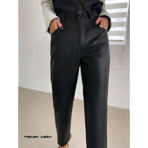 Celana Kulit High Waist Pu Leather Pants Leather Office