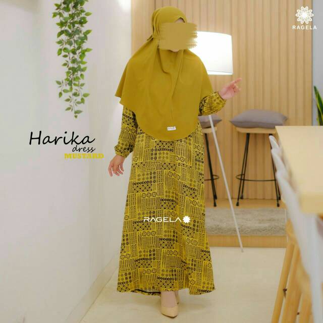 Harika dress / dress motif etnik / gamis syari / ragela hijab