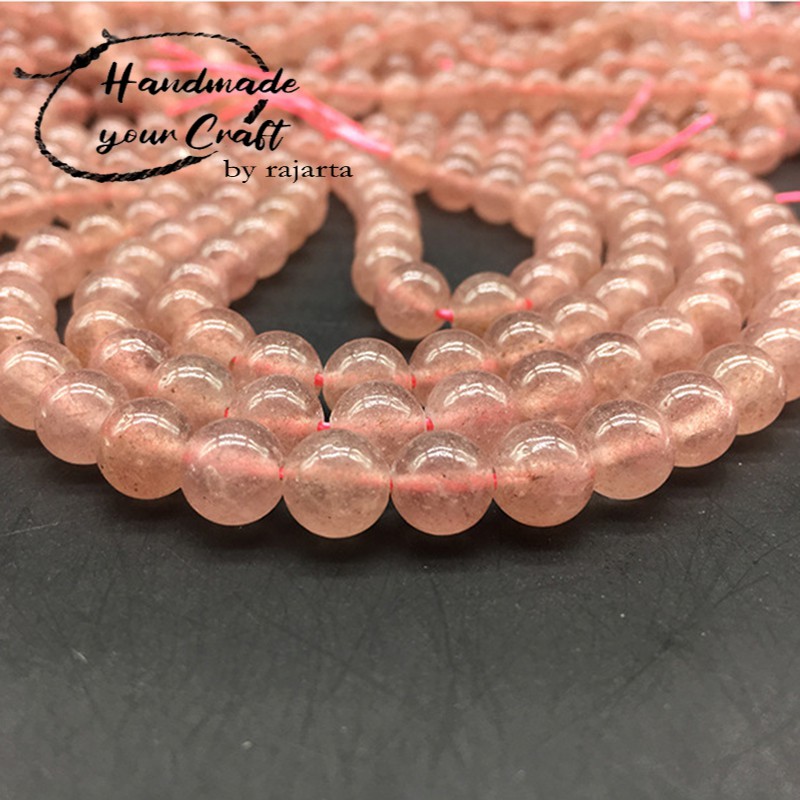 1 Strands Strawberry Quartz Beads Stone Batu Alam