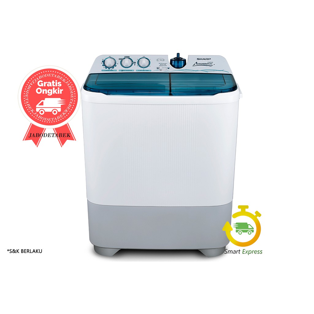 Mesin Cuci SHARP ES-T95 CR-BK/PK ( 2 Tabung ) - 9KG