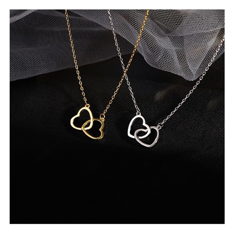 Double Ring Heart-Shaped Simple Fashion Necklace