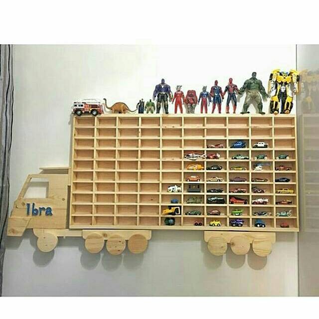 Rak hotwheels / rak pajangan anak / tempat mobil-mobilan kayu / hotwheels / koleksi hotwheels