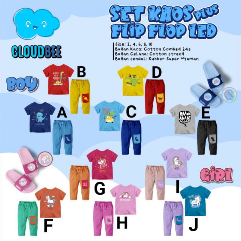 Set Cloudbee flip flop LED 2-10t