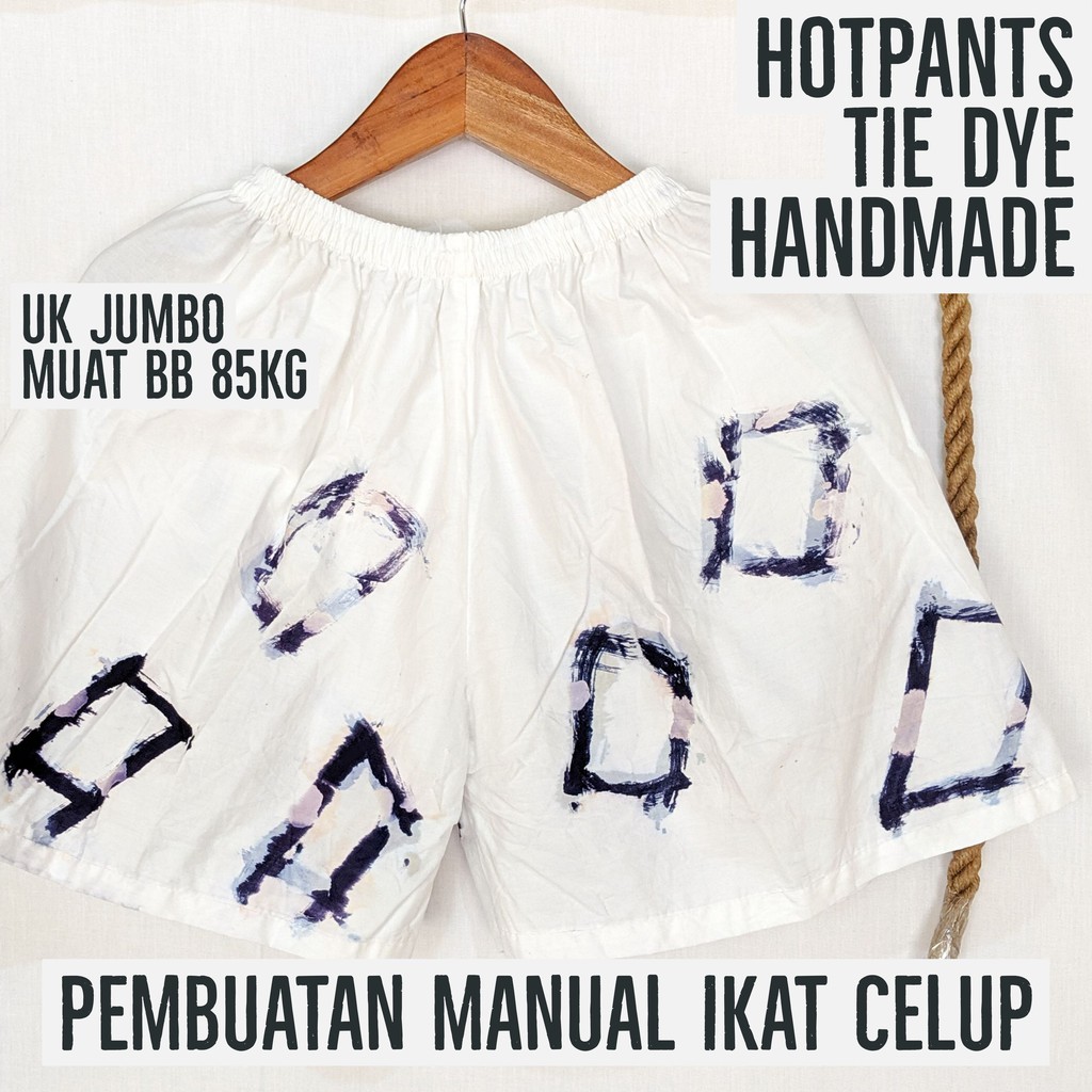 Celana Pendek Hotpants Tie Dye Jumbo HANDMADE Big Size Hot Pans  Pria Wanita Katun Murah