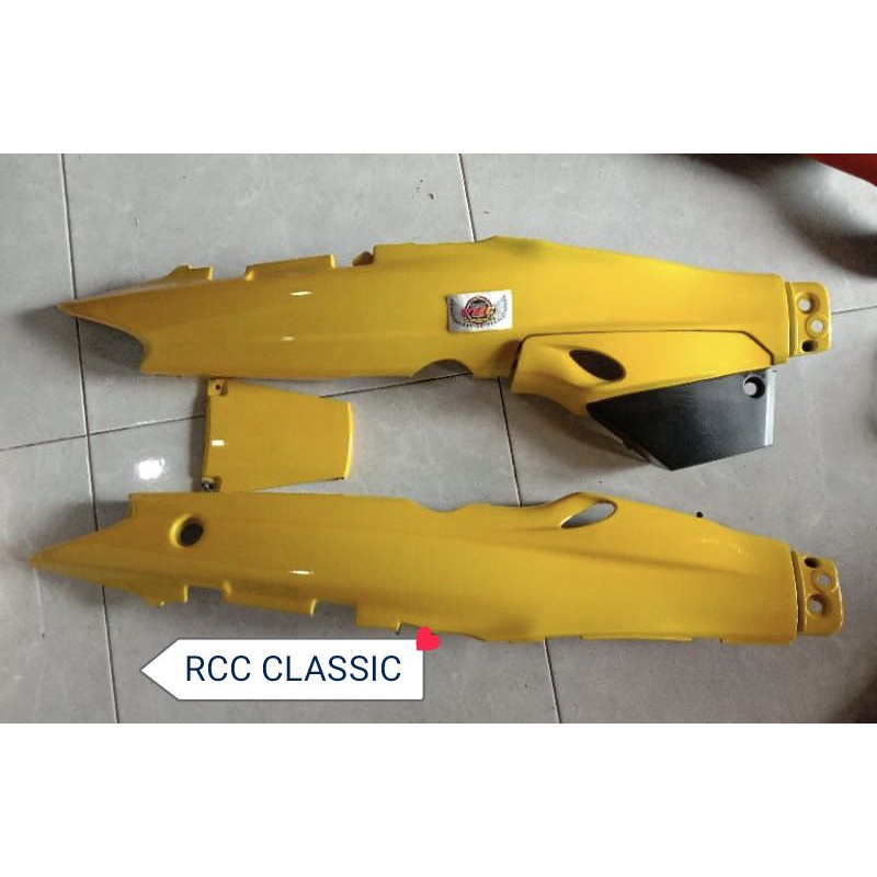 Paket Cover body set Box aki Yamaha Fiz R warna Kuning Bodi Set Bok Tutup Aki Fiz R F1ZR Vega R lama