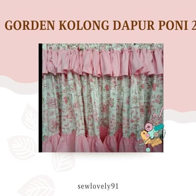 gorden gordyn hordeng kolong meja dapur murah ruffle renda shabby chic