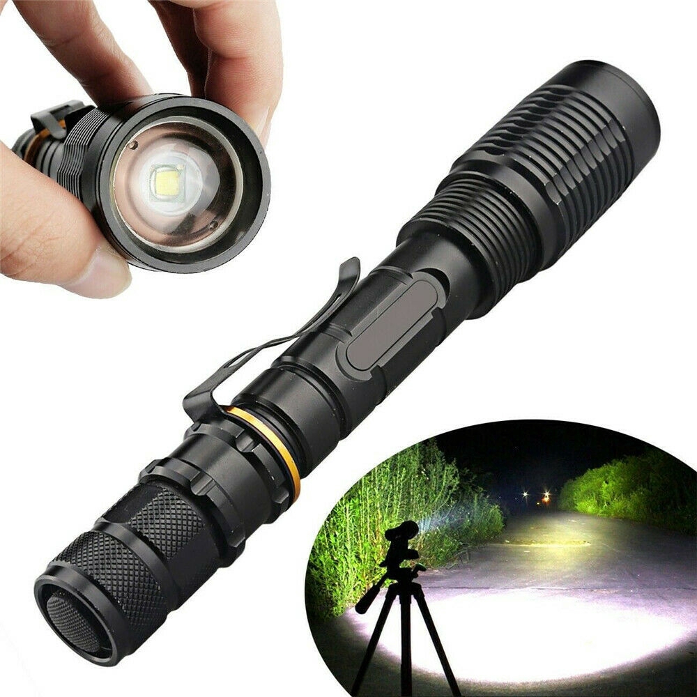 ✫〖ready to ship/COD〗✫ Senter Kepala LED 350000lm xml2-t6 Tactical Zoomable dengan Charger + Baterai