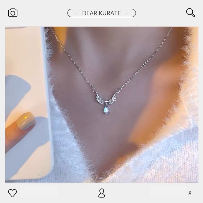 Ange Necklace - Kalung Liontin Angel's Wings Moonstone