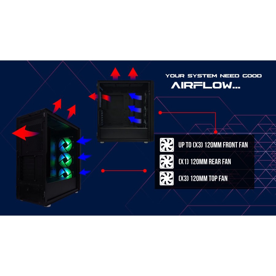 Casing PC CUBE GAMING STALLA WHITE - ATX - Vertical GPU Exclude Riser