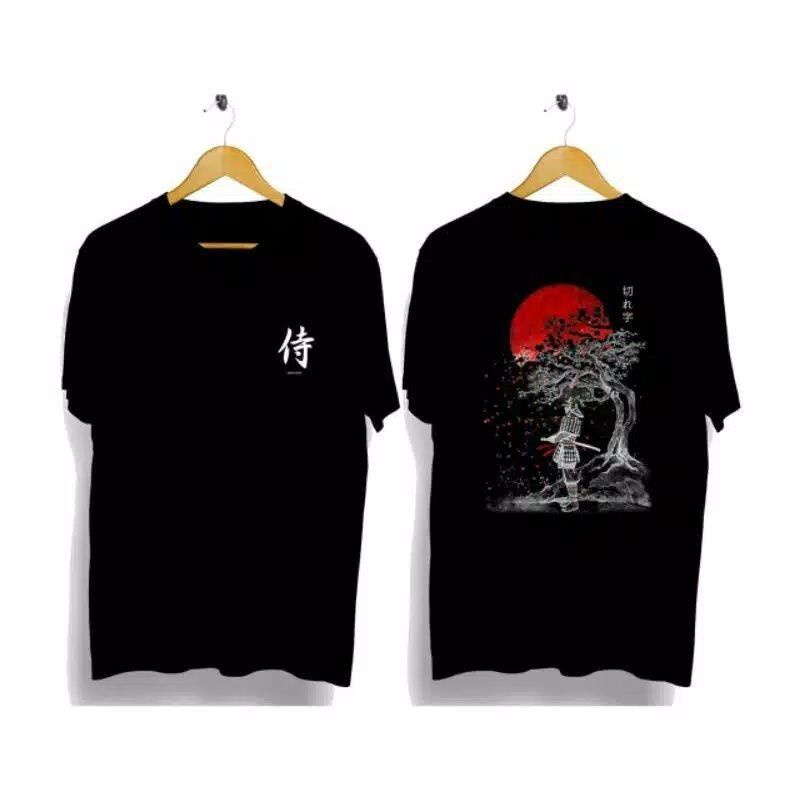 KAOS DISTRO PRIA - KAOS SAMURAI POHON - KAOS MURAH - MOTIF JEPANG - KAOS HITAM - KAOS PUTIH