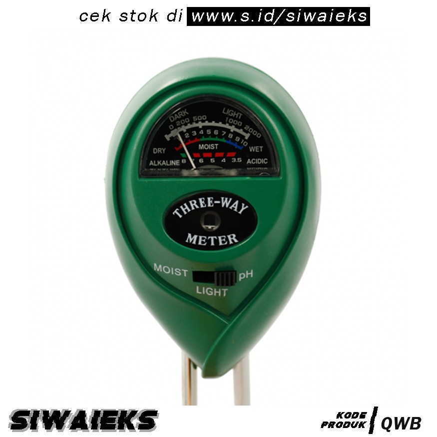 Grab Medan Alat Pengukur 3 in 1 Temperature &amp; Kelembaban Tanah Soil Moist PH Analyzer QWB HEDAO