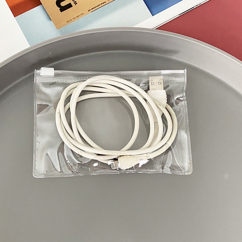 5pcs Kantong Plastik Bening Dengan Ziplock Untuk Kabel Charger Dfvc