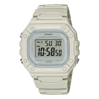 Casio General W218HC-2AVDF  / W-218HC-4A2VDF  4A 8A Jam Tangan Unisex Digital Karet