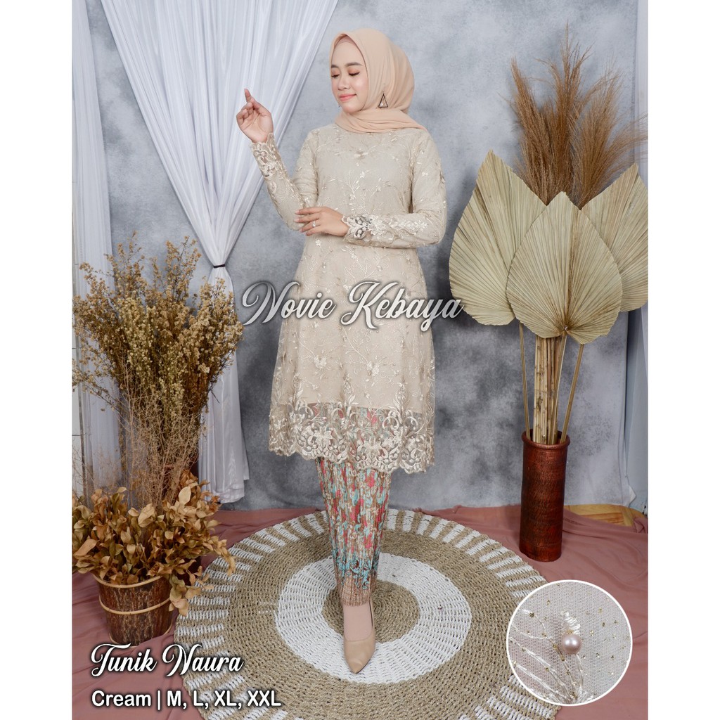 PROMO SET TUNIK TULLE MUTIARA BORDIR / SET TUNIK TULLE MUTIARA BORDIR HAURA