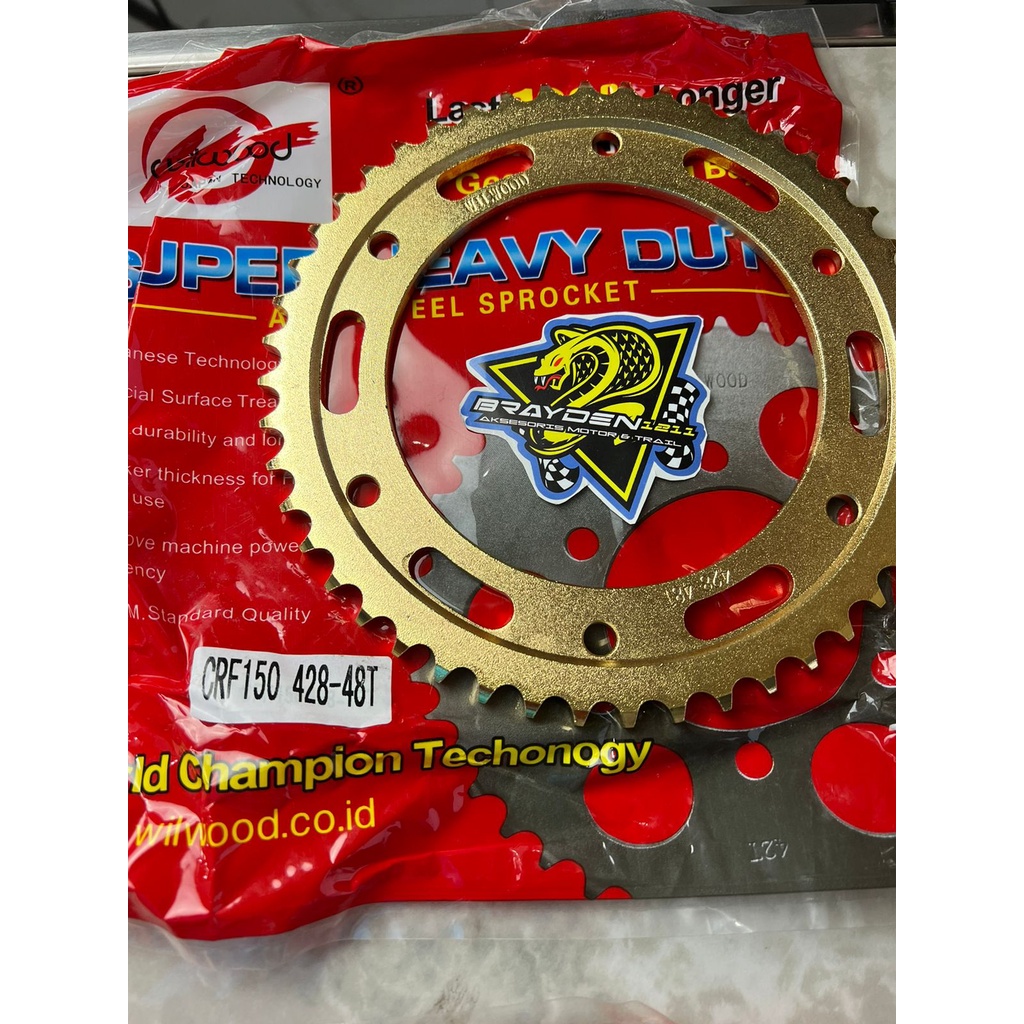 GEAR BELAKANG CRF 46 48 50 52 53 54 55 56/GEAR BELAKANG CRF 150 GOLD SSS VZM WILWOOD