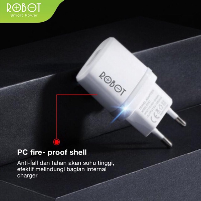 ROBOT RT-K7 Quick Charge Output 5V/1A Fireproof Charger White