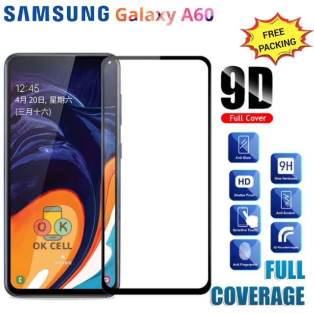 Tempered Glass Full Cover Samsung A60 TG Anti Gores Layar Kaca Screen Protector PREMIUM