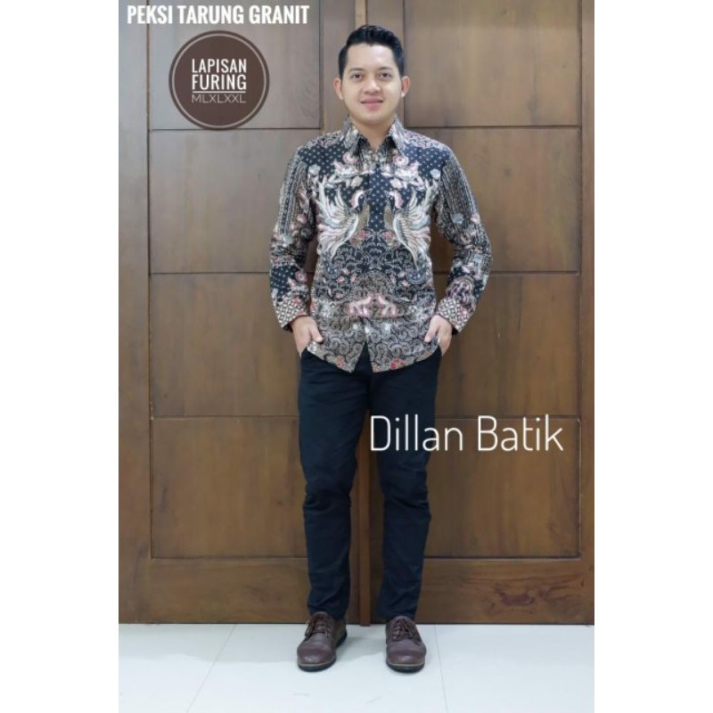 KEMEJA BATIK PRIA TERBARU PEKSI GRANIT BATIK PRIA LAPIS FURING BAHAN KATUN PRIMISIMA BATIK SOLO