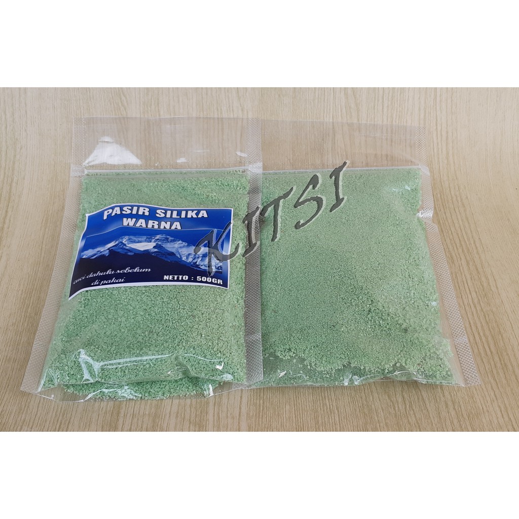 Pasir Silika Warna Warni / Pasir Silica Warna Hijau & Merah / Pasir Hias Silika Aquarium 500gr