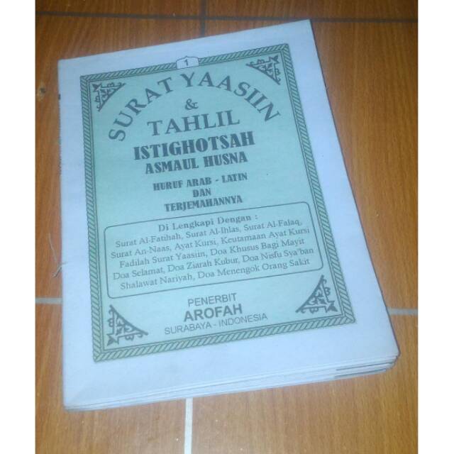 Buku Yasin Tahlil tanpa cover