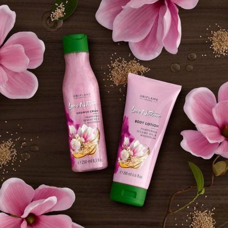 Love Nature Shower Cream / Body Lotion Pampering Sesame Oil &amp; Magnolia